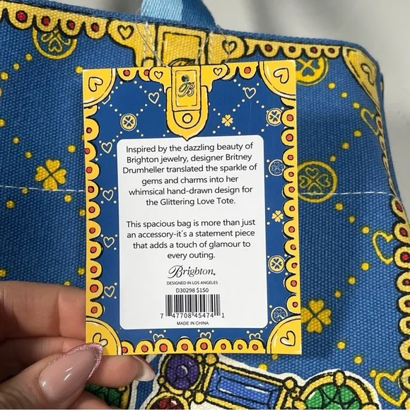 Brighton Glittering Love 2024 Large Canvas Tote Bag - NWT - Picture 9 of 15